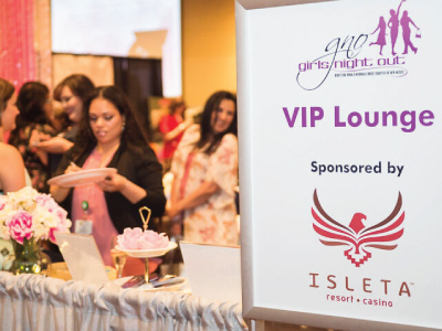 VIP lounge at girls night out event with women enjoying refreshments